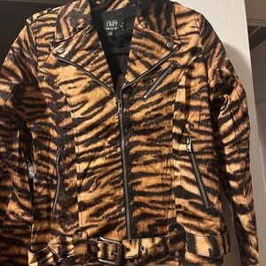 Tripp NYC Leopard Motorcycle Jacket Medium